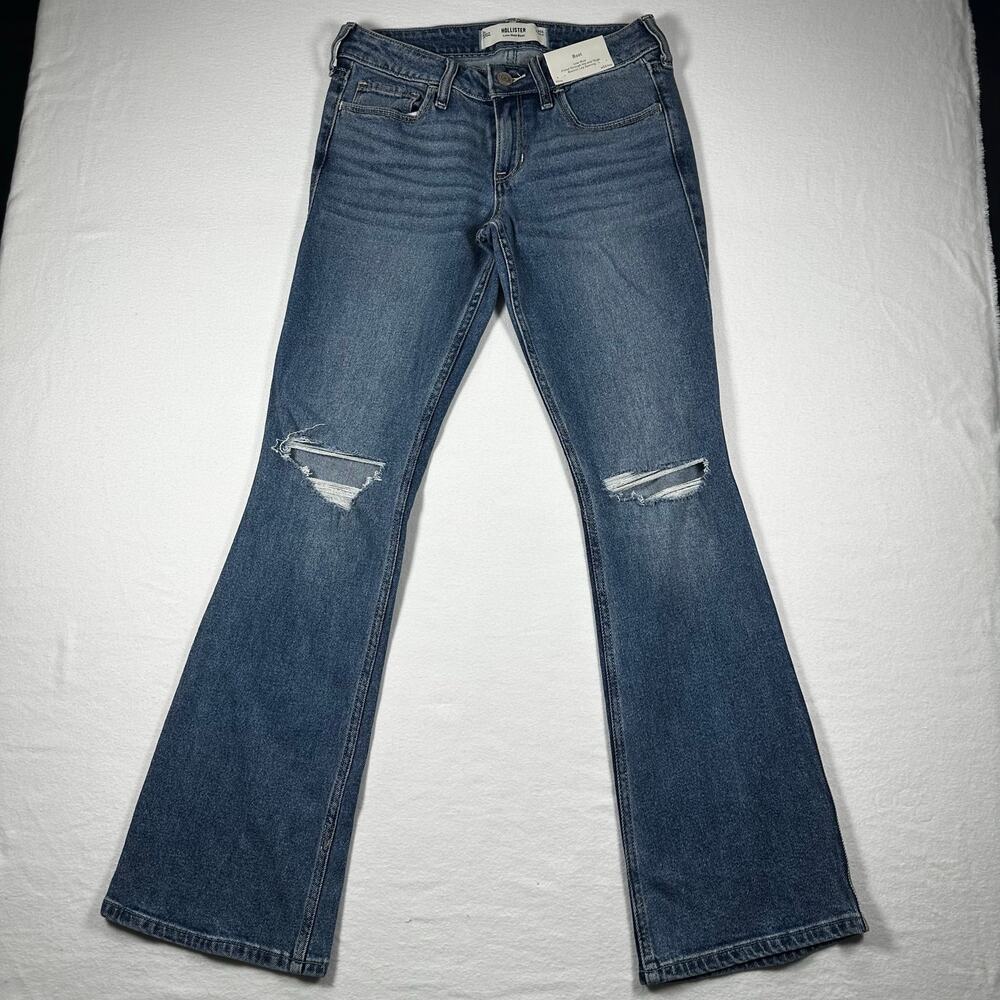 Hollister Low Rise Distressed Bootcut Jeans 2/26 NWT